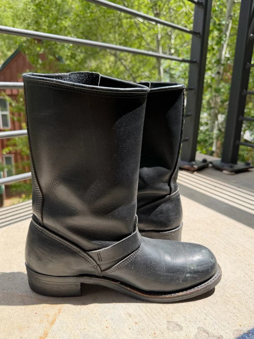 Vintage Harley-Davidson Black Leather Motorcycle Boots